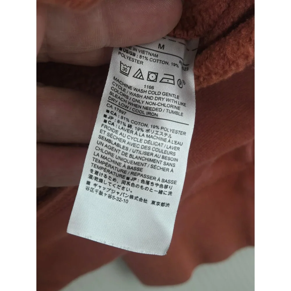 Banana Republic Mens M Terracotta Orange Crewneck Sweatshirt Fleece Pullover